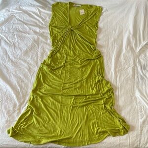 Free People Beach Lime Green Twist Front Maxi summer Dress Small Resort Cover Up